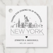 New York Skyline | Hochzeit Begrüßung Geschenkanhänger (Vorderseite)