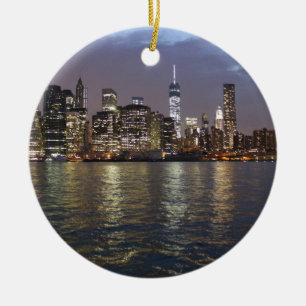 New York Skyline Hudson River World Trade Center Keramikornament