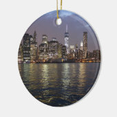 New York Skyline Hudson River World Trade Center Keramikornament (Links)
