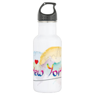 New York Skyline "I Liebe you" Edelstahlflasche