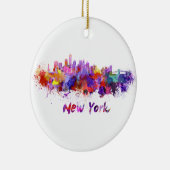 New York skyline im Watercolor Keramik Ornament (Rechts)