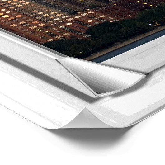 New York Skyline Imitate Window View with Blinds Poster (Ecke)