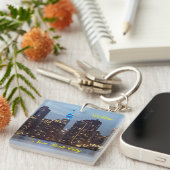 NEW YORK SKYLINE IN BLAU CUSTOM SCHLÜSSELANHÄNGER (Vorderseite rechts)