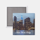 NEW YORK SKYLINE IN BLAU MAGNET (Vorderseite/Rückseite)
