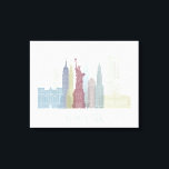 New York Skyline Leinwanddruck<br><div class="desc">New York Skyline von Fab Funky. Hier finden Sie eine Sammlung von bekannten New Yorker Sehenswürdigkeiten in gedämpften Farbtönen.</div>