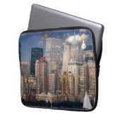New York Skyline Manhattan Hudson Laptopschutzhülle (Vorderseite Links)