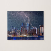 New York Skyline mit Lightning Puzzle (Horizontal)