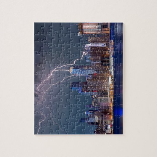 New York Skyline mit Lightning Puzzle (Vertikal)