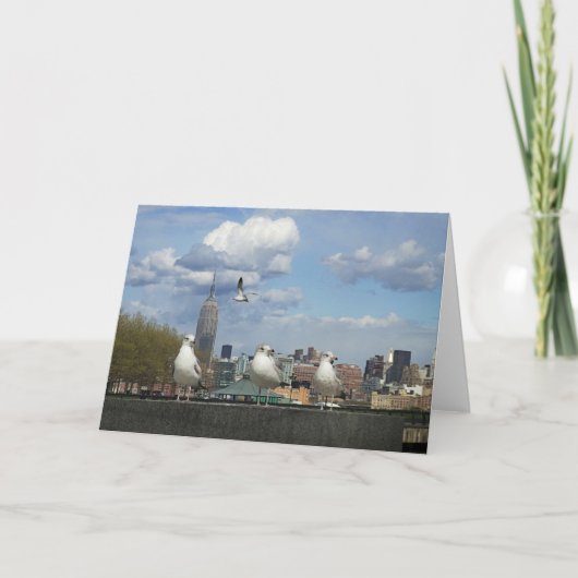 New York Skyline mit Seagulls Karte (Vorderseite)