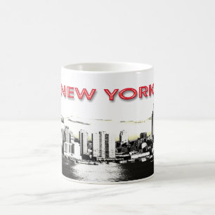 New York Skyline mit zwei Türmen Tasse