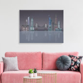 New York Skyline Night Reflections Leinwanddruck (Insitu (Wohnzimmer))