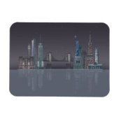 New York Skyline Night Reflections Magnet (Horizontal)