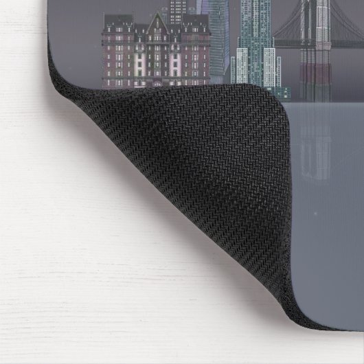 New York Skyline Night Reflections Mousepad (Ecke)