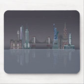 New York Skyline Night Reflections Mousepad (Vorne)