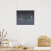 New York Skyline Night Reflections Poster (Küche)