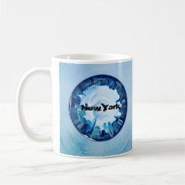 new york skyline of skyscrapers in round cup mug kaffeetasse