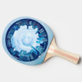 New York Skyline Ping Pong Paddle - Reisegeschenk Tischtennis Schläger (Seitenansicht)