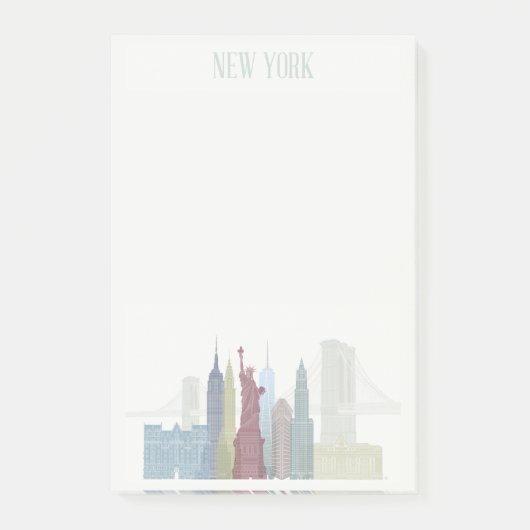 New York Skyline Post-it Klebezettel (Vorderseite)
