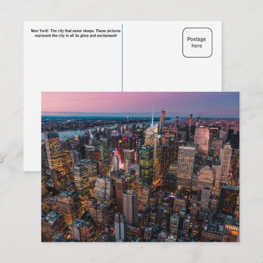 New York Skyline Postkarte (Vorne/Hinten)