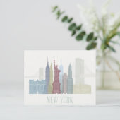 New York Skyline Postkarte (Stehend Vorderseite)