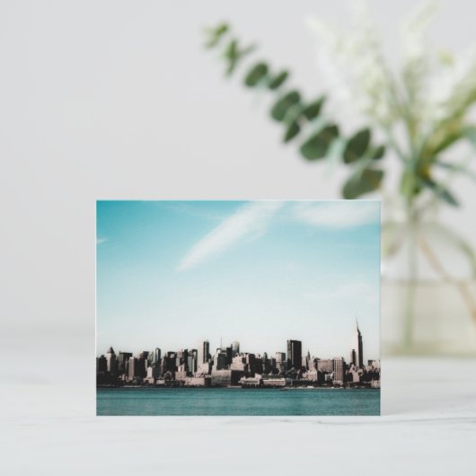 New York Skyline Postkarte (Stehend Vorderseite)