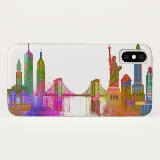 New York Skyline - Rainbow Case-Mate iPhone Hülle (Rückseite (Horizontal))