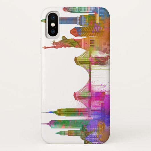 New York Skyline - Rainbow Case-Mate iPhone Hülle (Rückseite)
