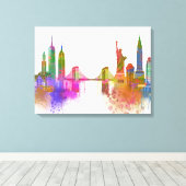 New York Skyline - Rainbow Leinwanddruck (Insitu (Holzboden))