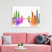 New York Skyline - Rainbow Leinwanddruck (Insitu (Wohnzimmer))