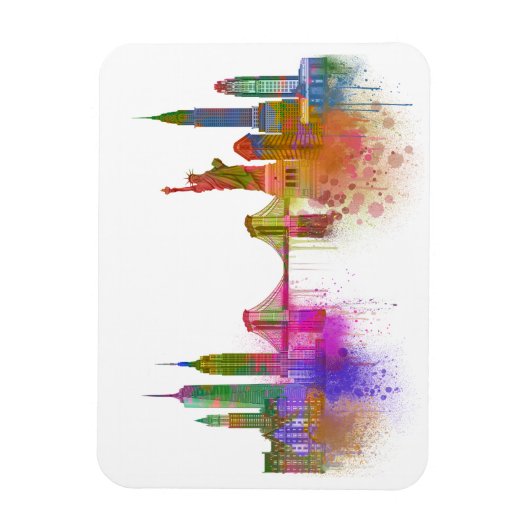 New York Skyline - Rainbow Magnet (Vertikal)