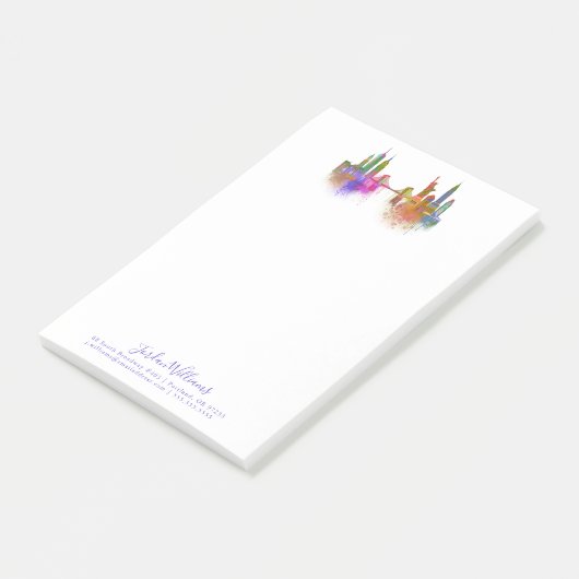 New York Skyline - Rainbow Post-it Klebezettel (angewinkelt)