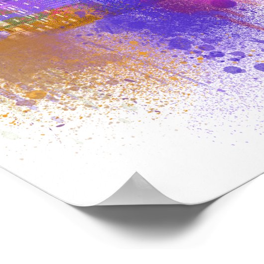 New York Skyline - Rainbow Poster (Ecke)