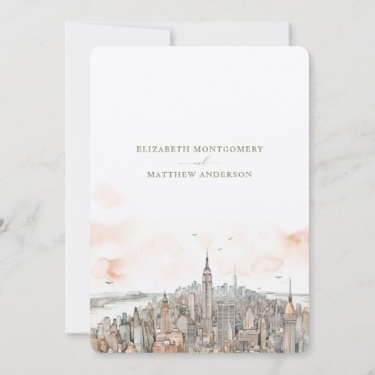 New York Skyline Rett-the-Date Einladung (Rückseite)