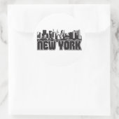 New York Skyline Runder Aufkleber (Tasche)