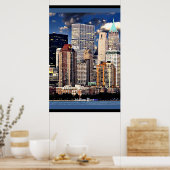 New York Skyline, Sailboat auf dem Hudson River Poster (Küche)