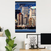 New York Skyline, Sailboat auf dem Hudson River Poster (Heimbüro)