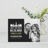 New York Skyline Save the Date Einladung (Stehend Vorderseite)