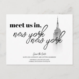 NEW YORK SKYLINE SCHWARZ UND WEISS SAVE THE DATE POSTKARTE