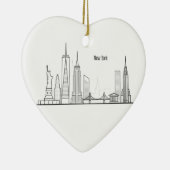 New York Skyline Silhouette Black Elegant Keramik Ornament (Rechts)