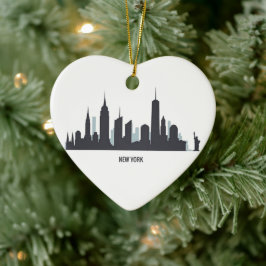 New York Skyline Silhouette Black Elegante America Keramik Ornament