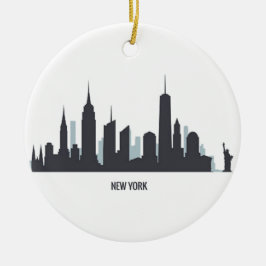 New York Skyline Silhouette Black Elegante America Keramik Ornament