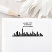 New York Skyline Silhouette Black Elegante Script (Insitu)