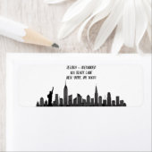 New York Skyline Silhouette Black Elegante Script (Insitu)