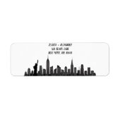 New York Skyline Silhouette Black Elegante Script (Vorne)