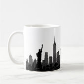 New York Skyline Silhouette Black Elegante Script Kaffeetasse (Links)