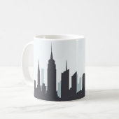 New York Skyline Silhouette Black Elegante Script Kaffeetasse (Vorderseite Links)