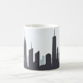 New York Skyline Silhouette Black Elegante Script Kaffeetasse (Mittel)