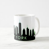 New York Skyline Silhouette Black Elegante Script Kaffeetasse (VorderseiteRechts)