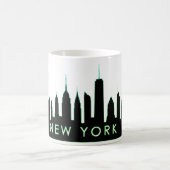 New York Skyline Silhouette Black Elegante Script Kaffeetasse (Mittel)