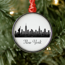 New York Skyline Silhouette Black Elegante Script